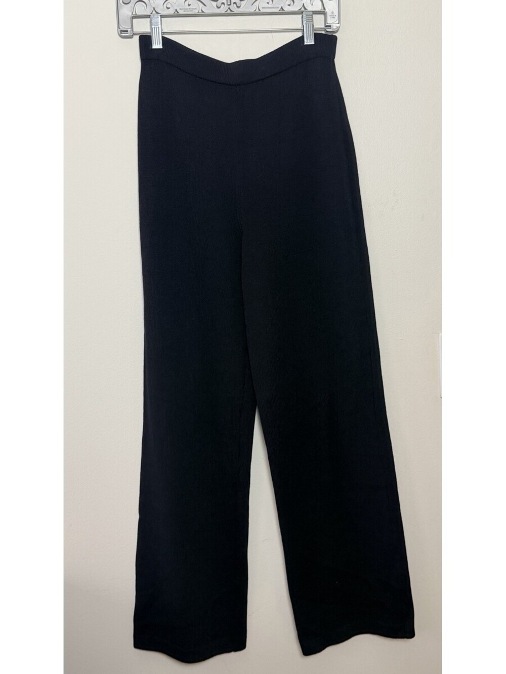 ST. JOHN BASICS Black High Rise SANTANA KNIT Straight Leg Pants Sz 2